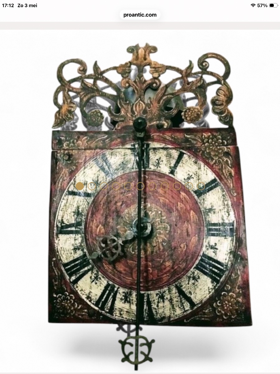 Wrought Iron Wall Clock Circa 1700-photo-3