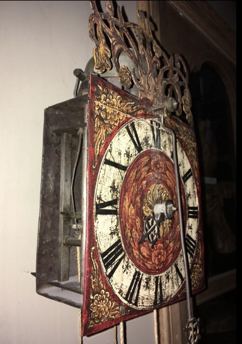 Wrought Iron Wall Clock Circa 1700-photo-4