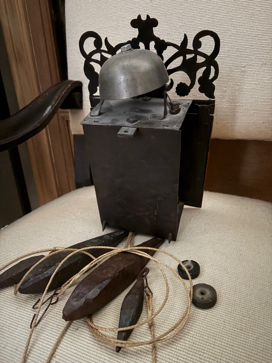 Wrought Iron Wall Clock Circa 1700-photo-2