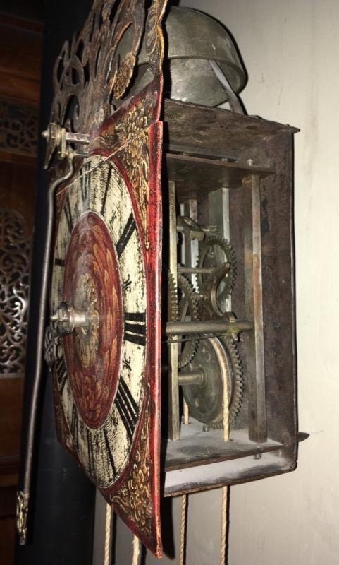 Wrought Iron Wall Clock Circa 1700-photo-3