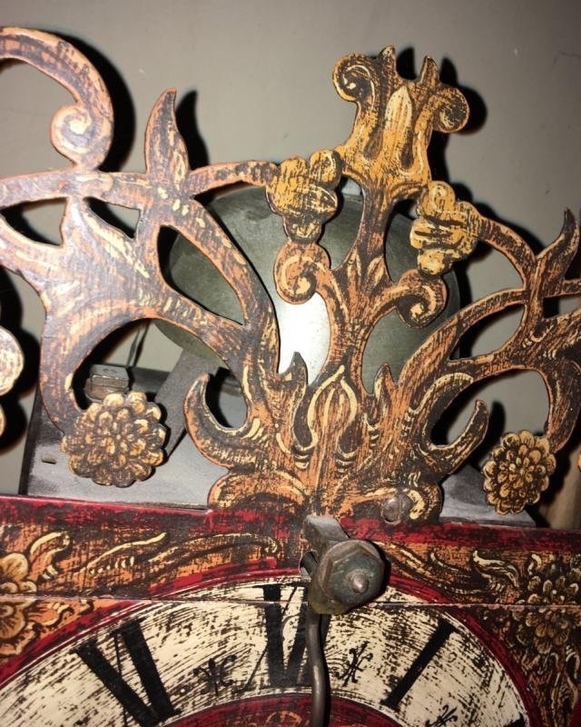 Wrought Iron Wall Clock Circa 1700-photo-5