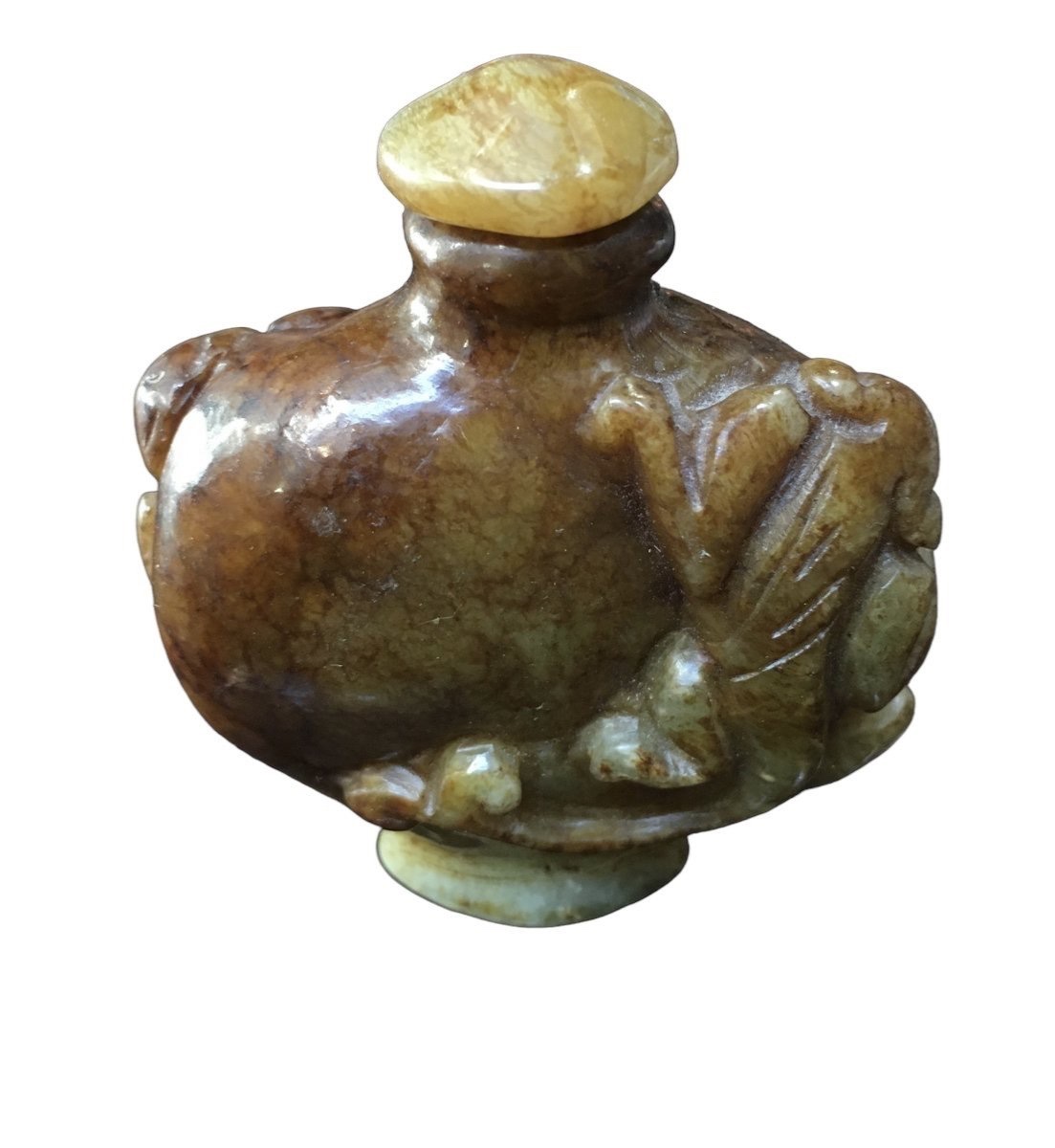 Chinese Jade Snuff Bottle 6x5 Cm-photo-1