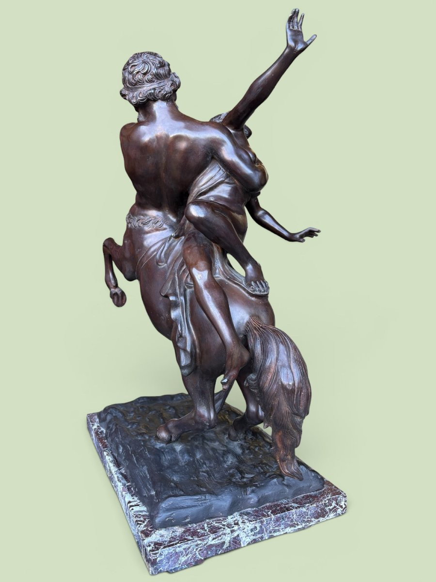 Large Bronze Sculpture "nessus Abducting Déjanire" Greek Mythology, 20th Century.-photo-2