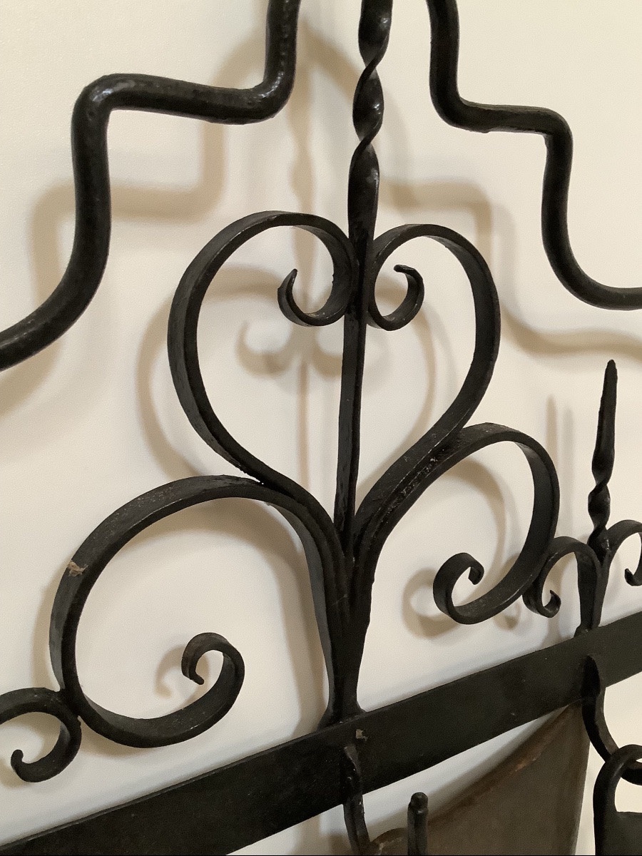 Wrought Iron Spoon Holder 18th/19th Century-photo-3