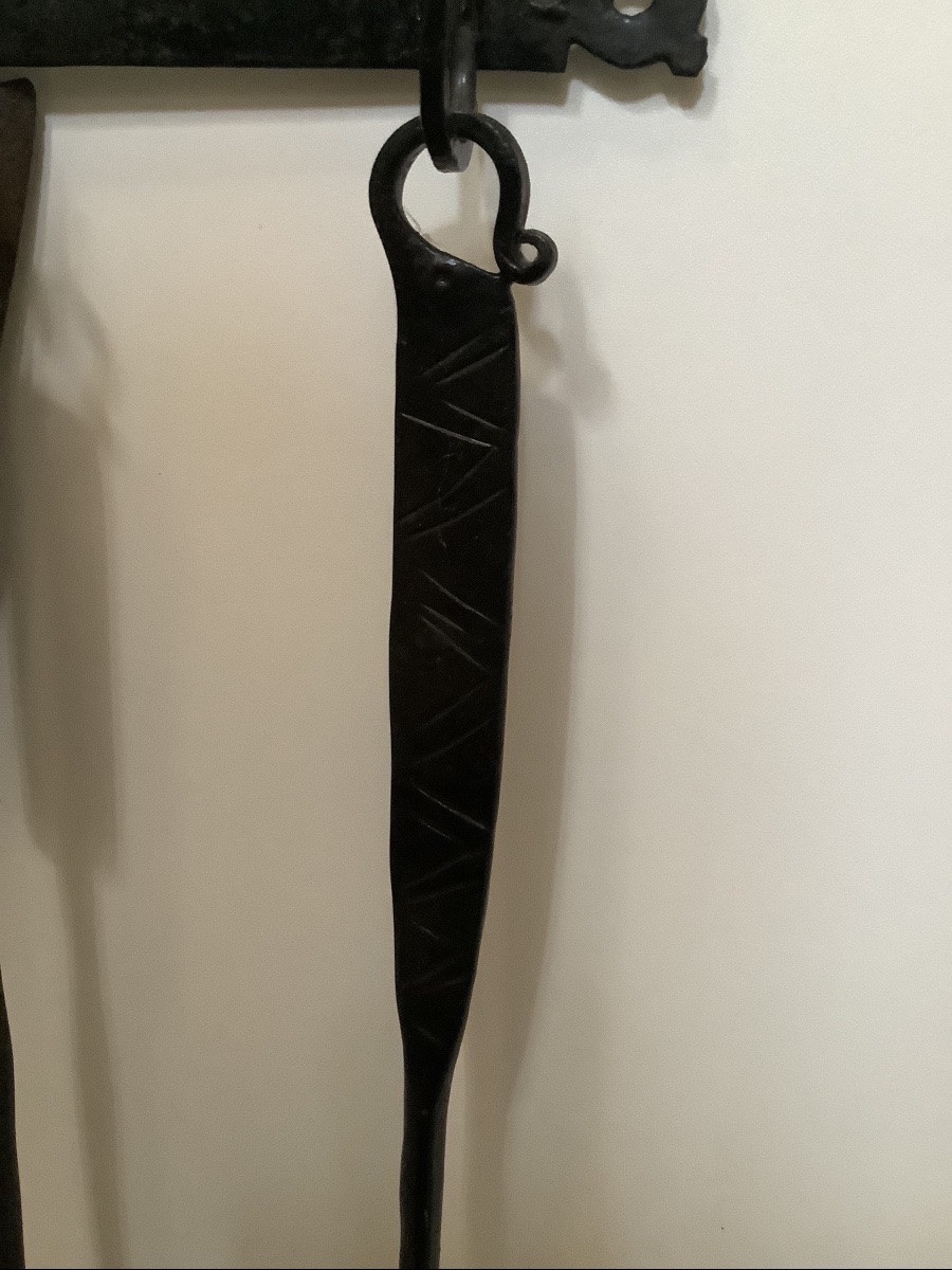 Wrought Iron Spoon Holder 18th/19th Century-photo-4