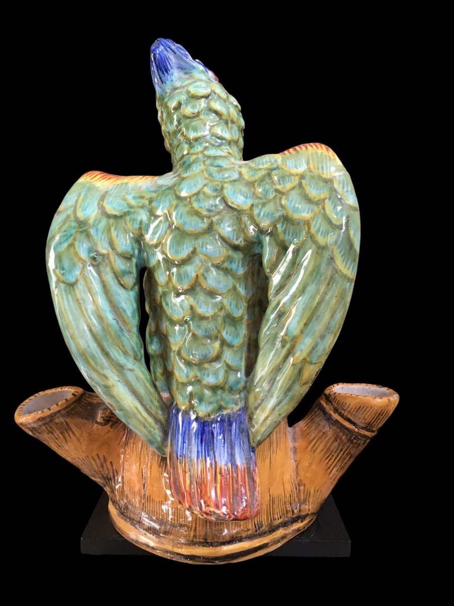 Parrot-shaped Flower Vase 19th Century-photo-2