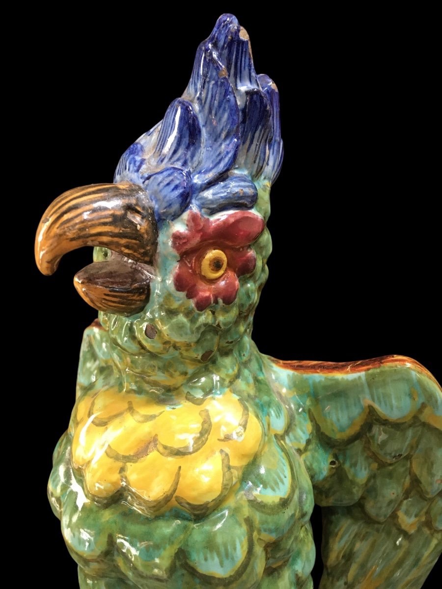 Parrot-shaped Flower Vase 19th Century-photo-5