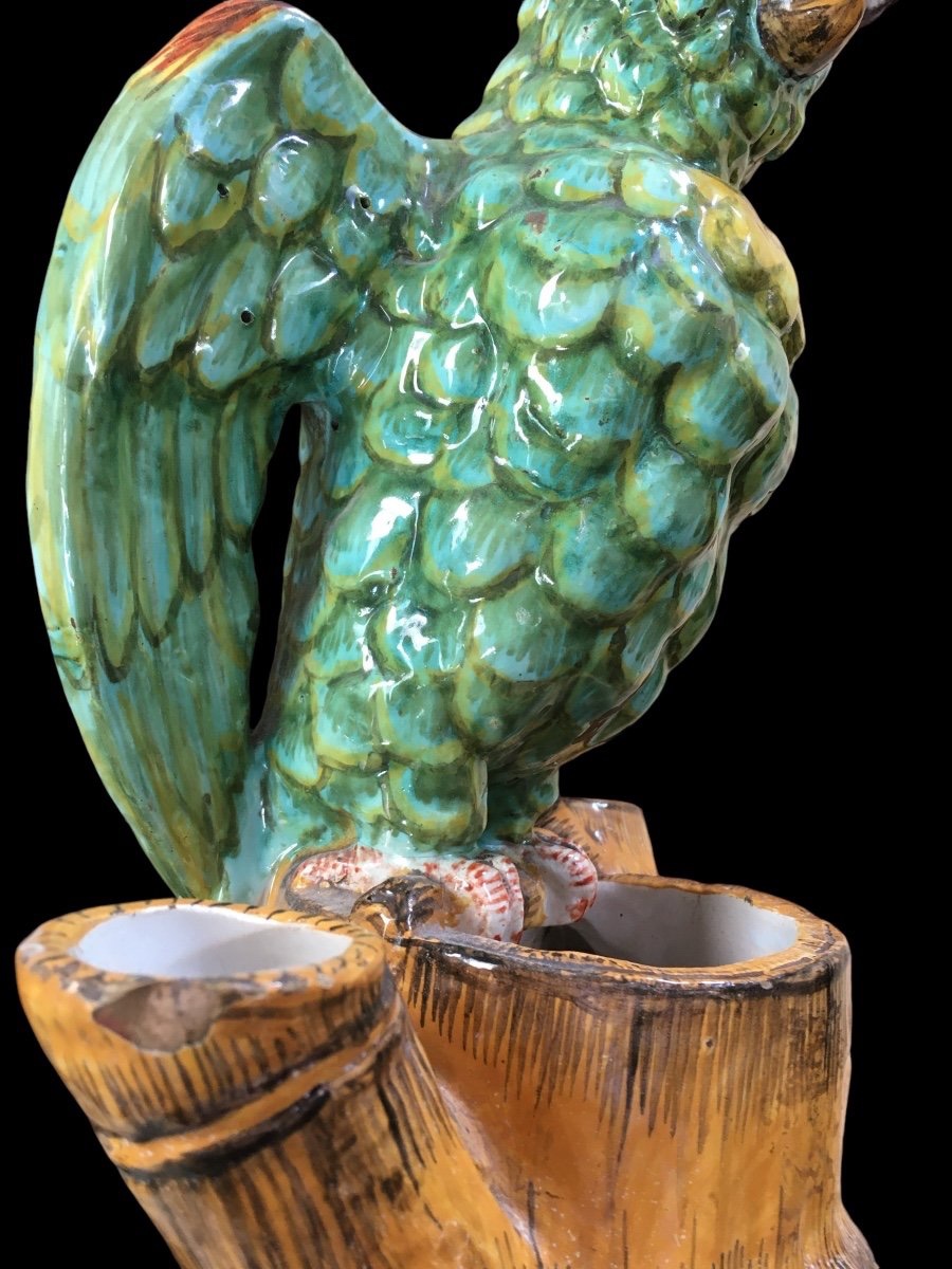 Parrot-shaped Flower Vase 19th Century-photo-6