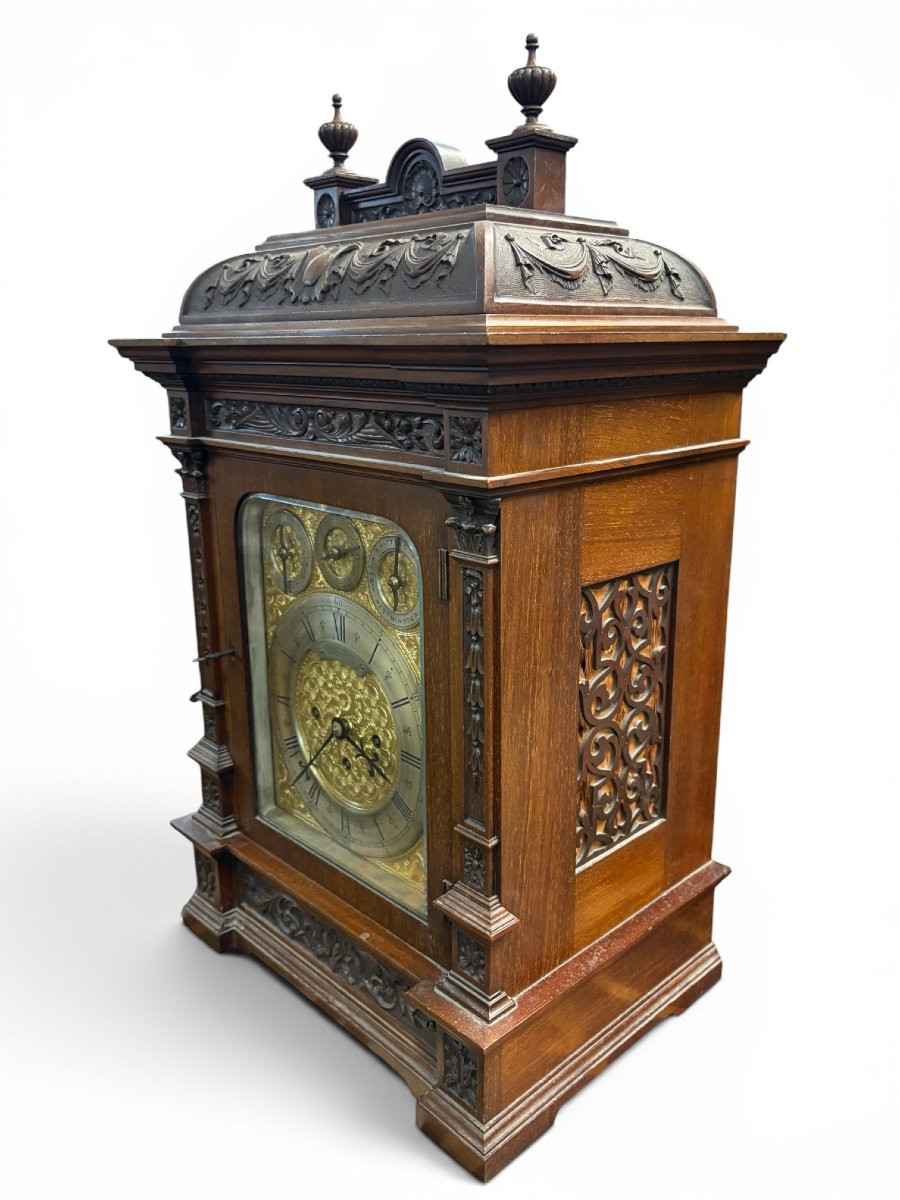 Pendule Bracket Clock " 8 cloches "Clascow ,19ème. -photo-3