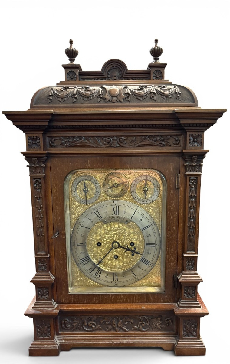 Pendule Bracket Clock " 8 cloches "Clascow ,19ème. 