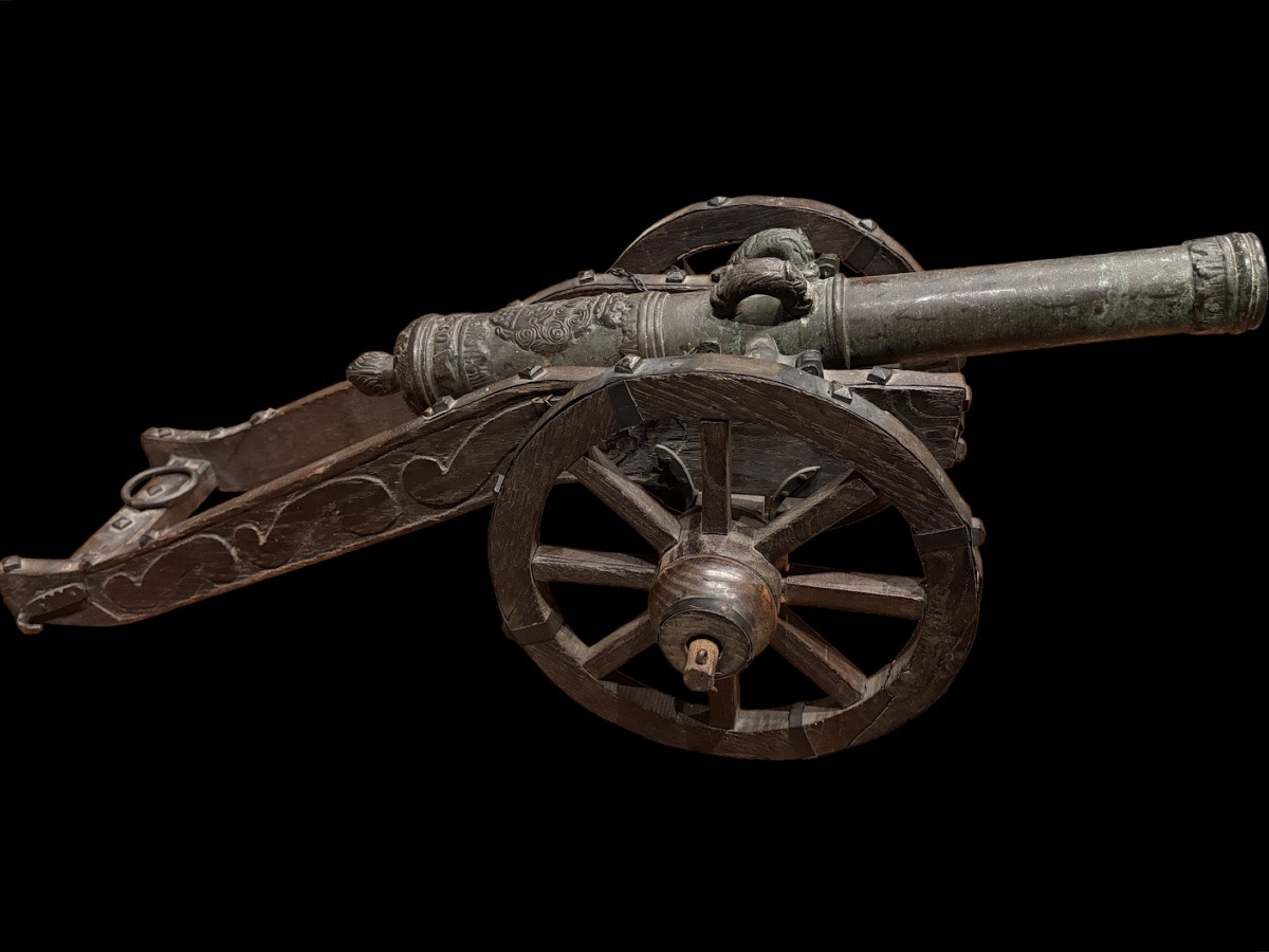 Canon miniature monte sur un affût, daté de 1630 -photo-6
