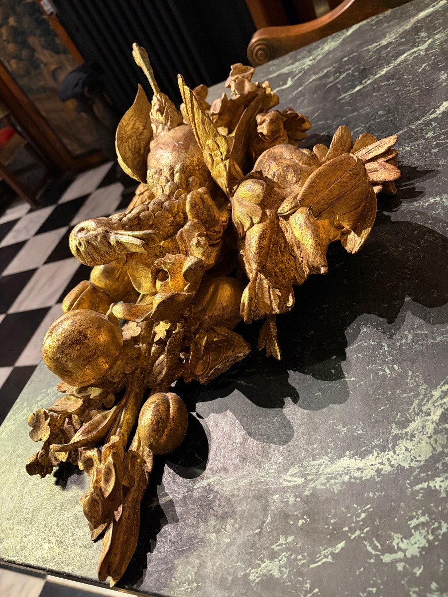  Decorative Object In Gilded Wood (70 Cm) .-photo-2