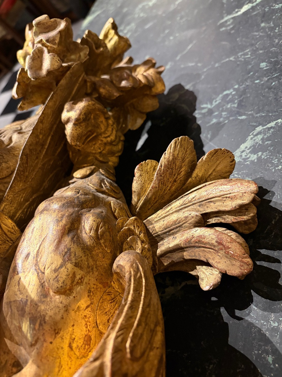  Decorative Object In Gilded Wood (70 Cm) .-photo-2