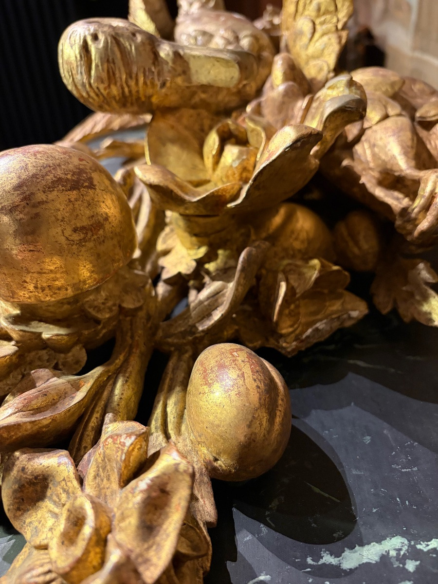  Decorative Object In Gilded Wood (70 Cm) .-photo-5