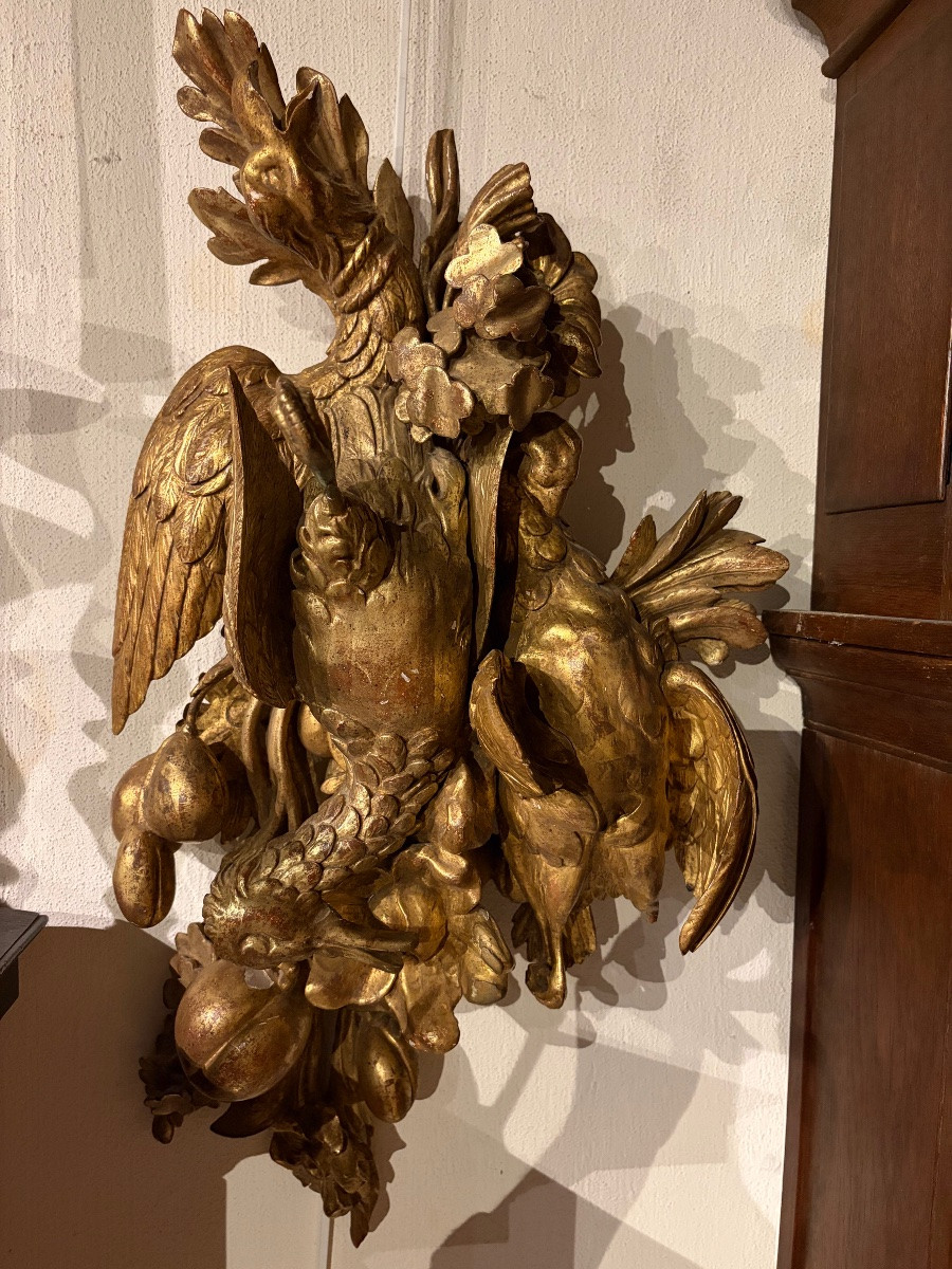  Decorative Object In Gilded Wood (70 Cm) .-photo-7