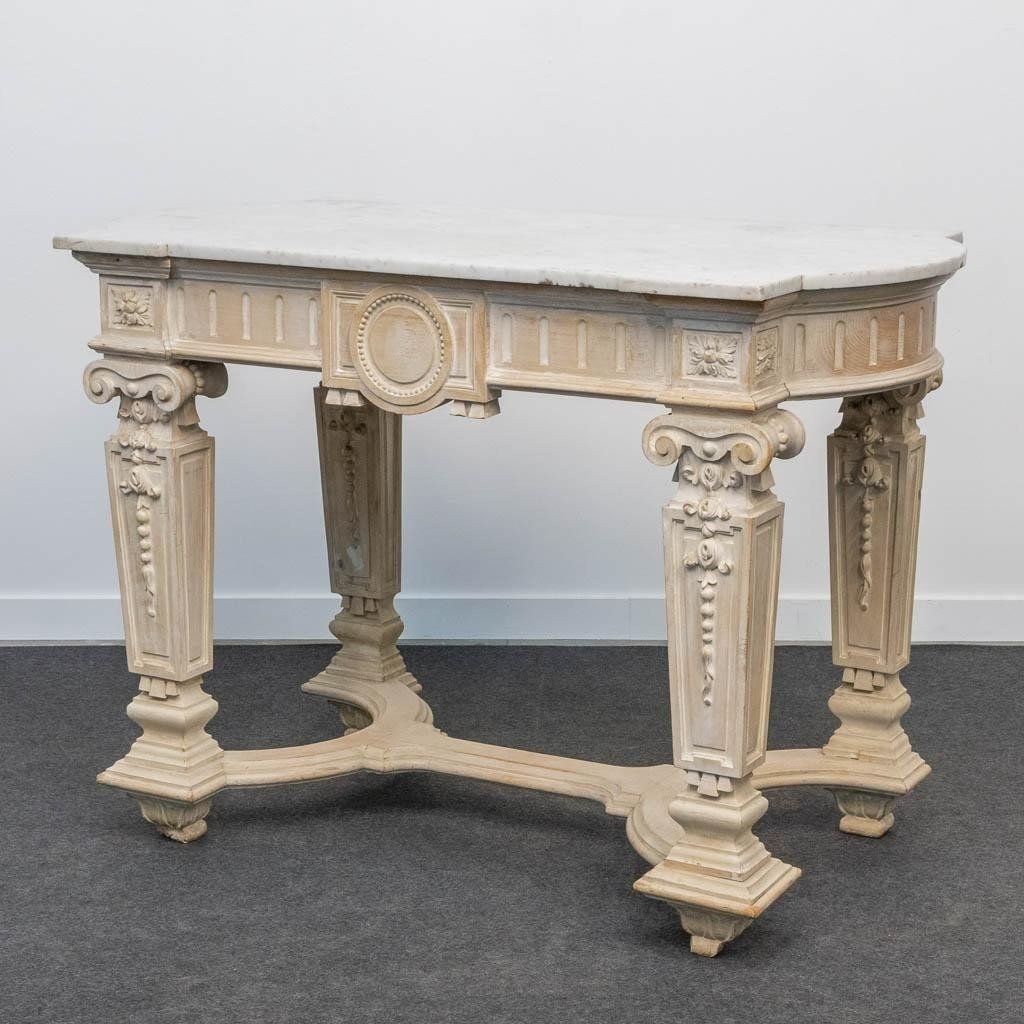 Console Décorative En Bois Sculpté De Style Louis XVI , 19ème.-photo-6