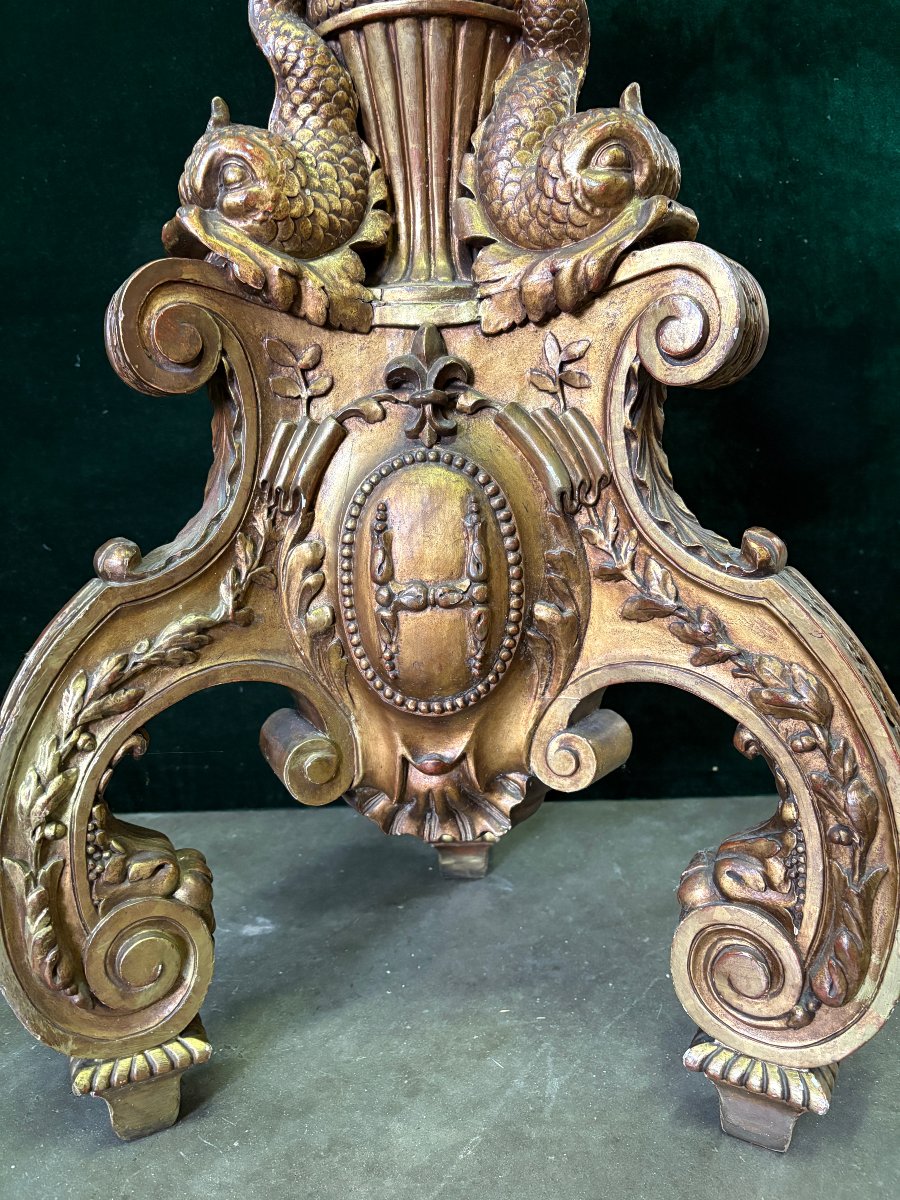 Large 19th-century Gilded Wood Torchère (163 Cm)-photo-6