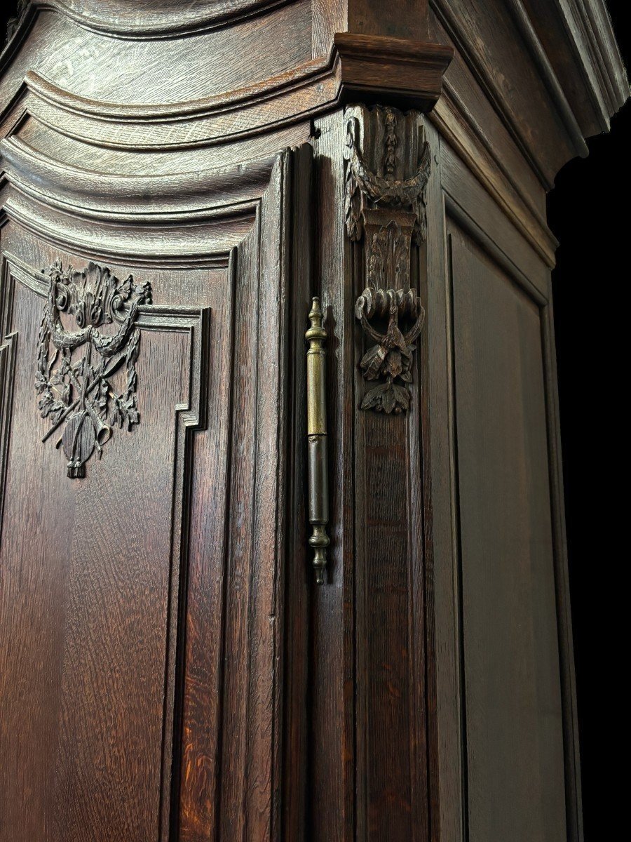 Grand Meuble De Château 2 Portes En Chêne 18ème.-photo-3