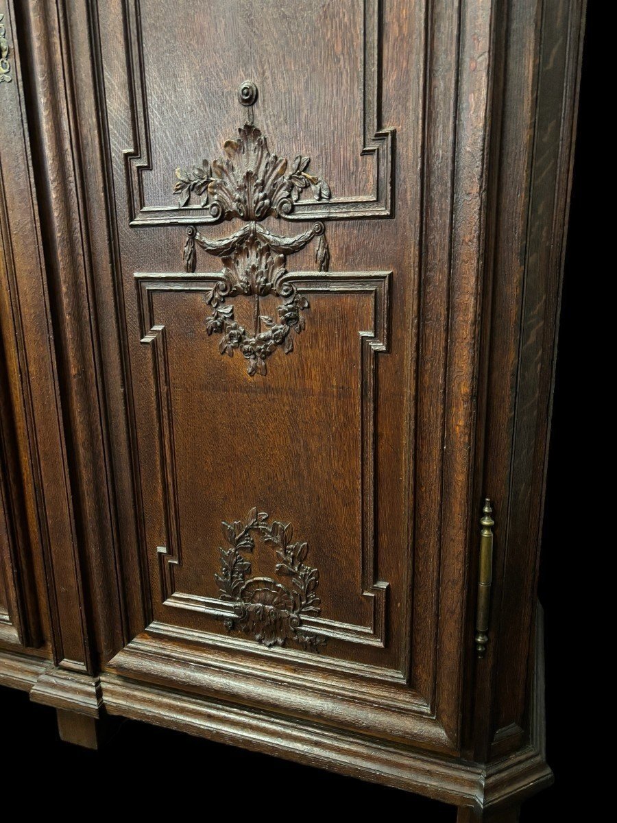 Grand Meuble De Château 2 Portes En Chêne 18ème.-photo-4