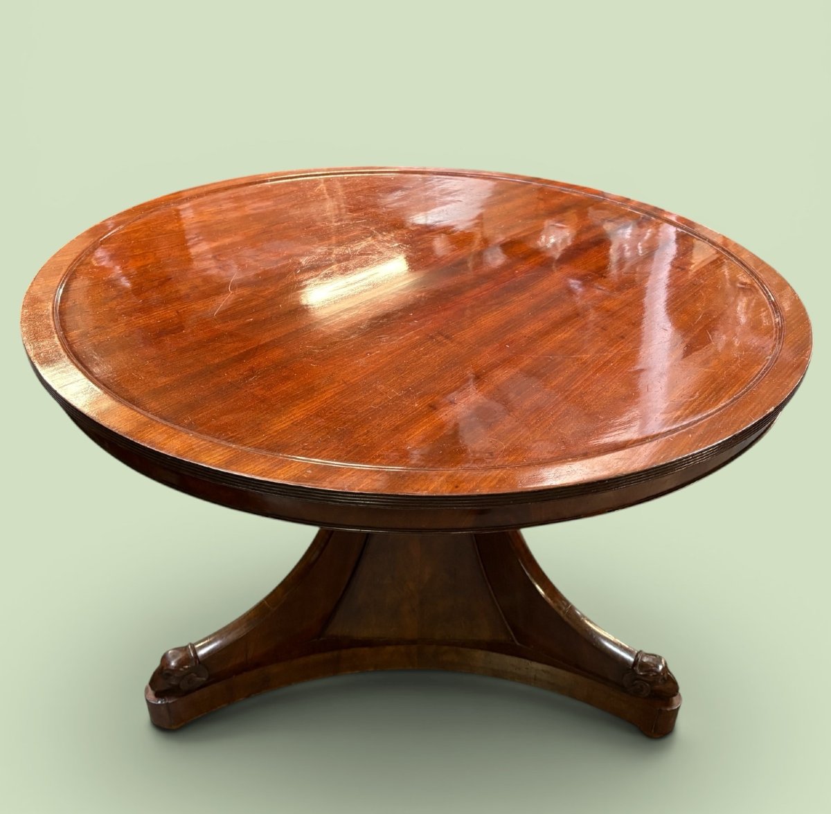 A Beautiful 19th-century Charles X-style Mahogany Pedestal Table.-photo-4