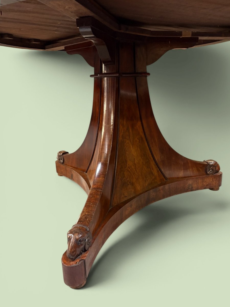 A Beautiful 19th-century Charles X-style Mahogany Pedestal Table.-photo-3