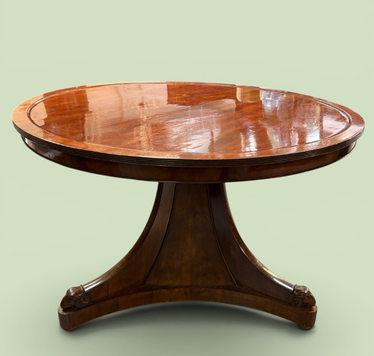 A Beautiful 19th-century Charles X-style Mahogany Pedestal Table.-photo-6