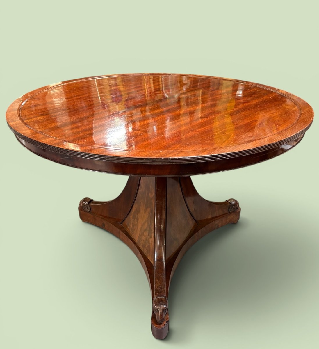 A Beautiful 19th-century Charles X-style Mahogany Pedestal Table.