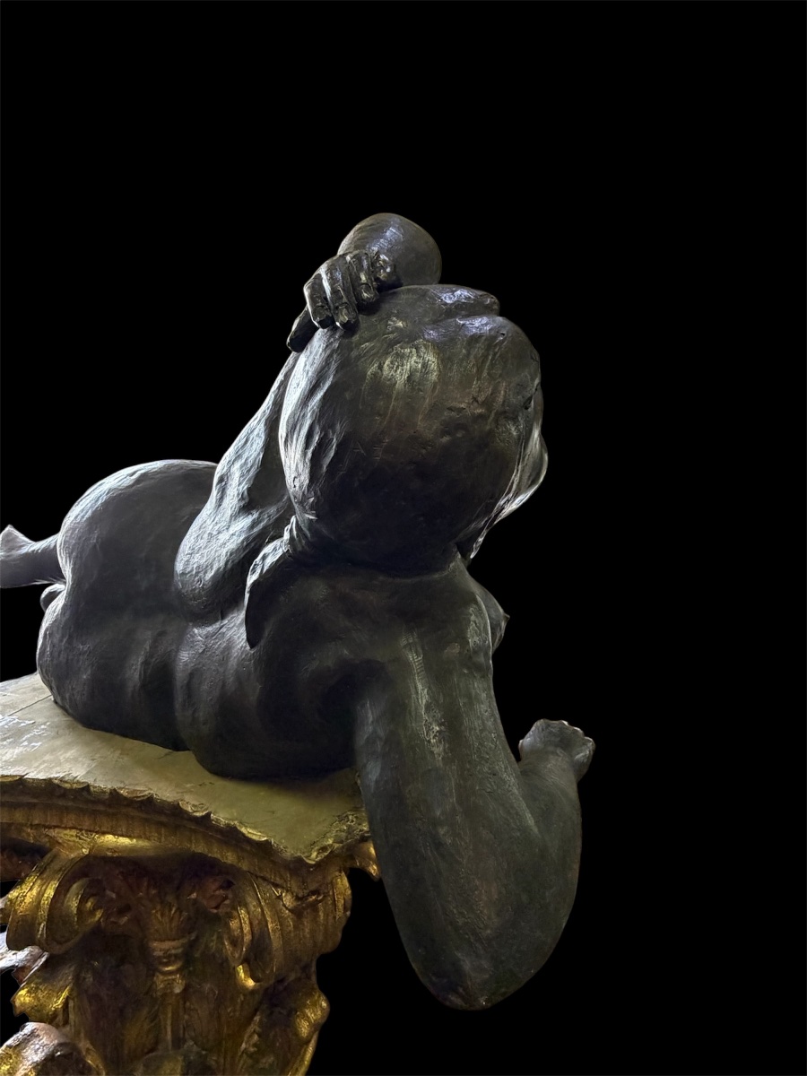 Grande statue en bronze 108cm X 48cm X 38cm -photo-4