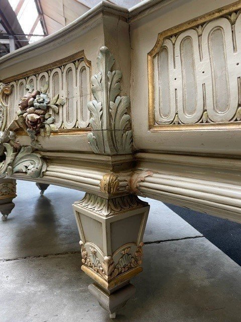 Extra-large Lxvi-style Carved Wooden Planter, 19th Century (166 Cm).-photo-3