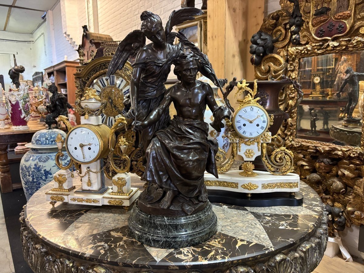 Sculpture En Bronze « Allégorie Des Arts » Par Henri Plé 19ème.-photo-1