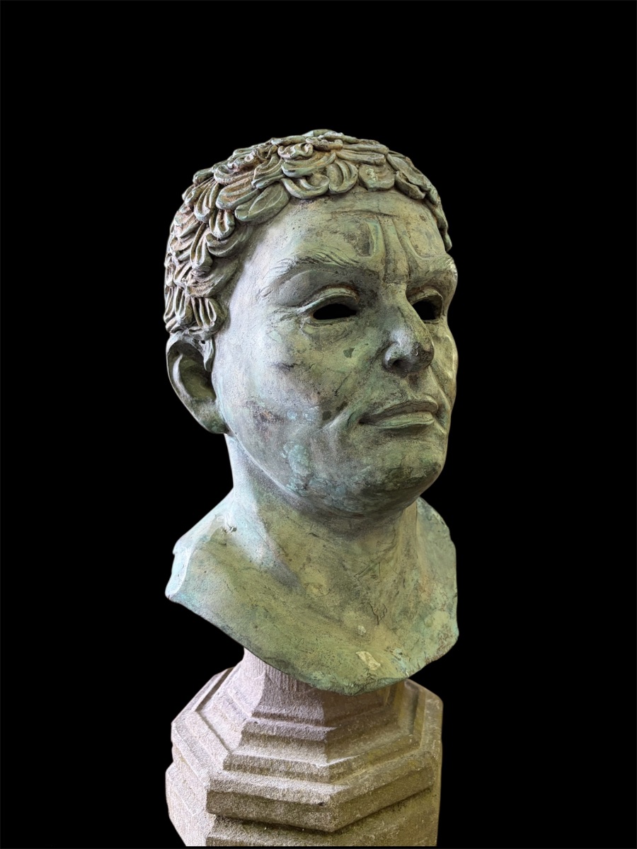 Tête en bronze d’un philosophe de l’antiquité, hauteur 52 cm-photo-2