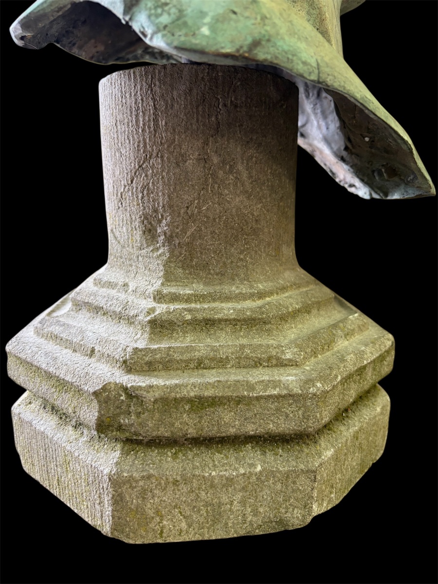 Tête en bronze d’un philosophe de l’antiquité, hauteur 52 cm-photo-5