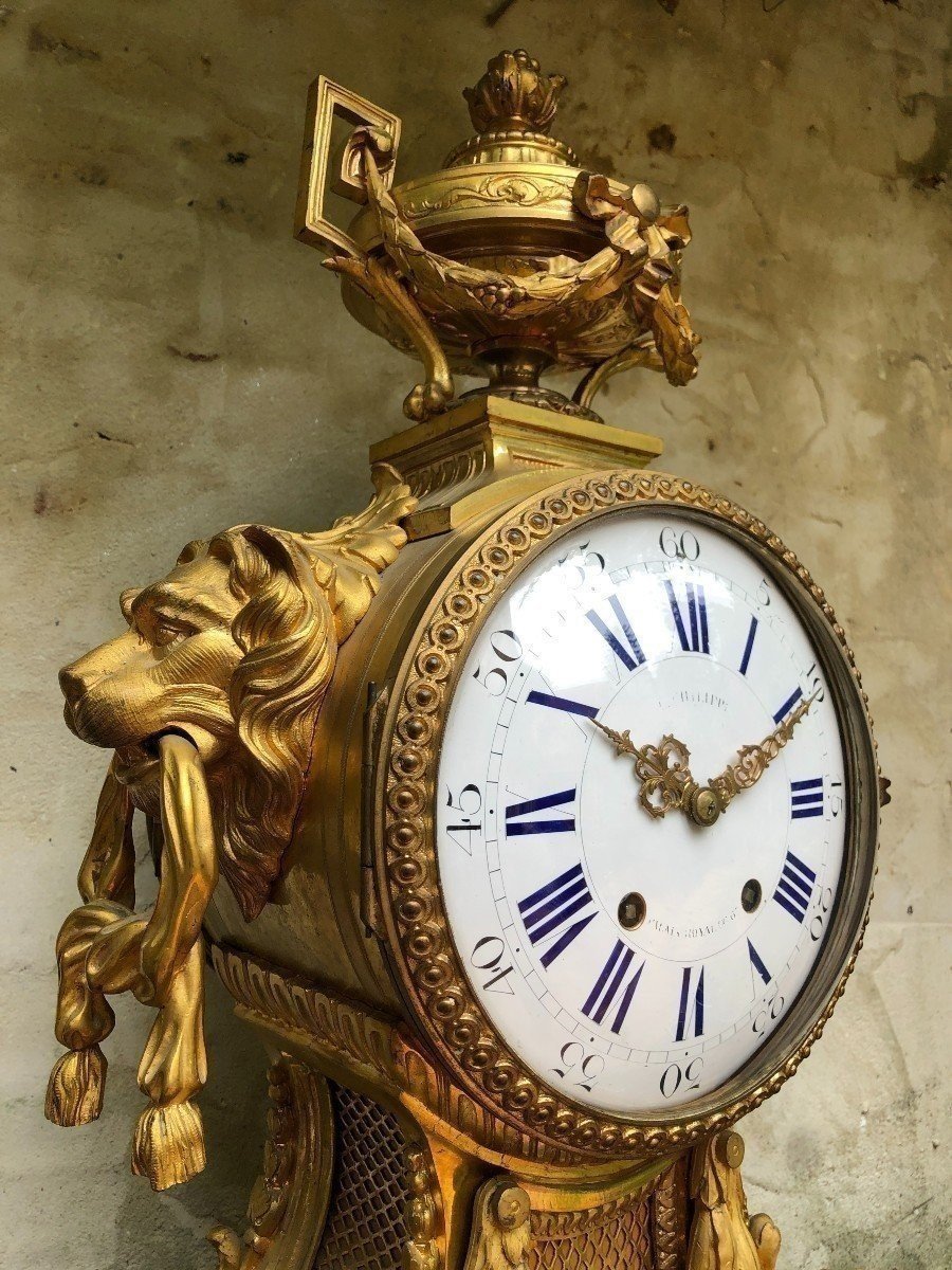 Grand Garniture De Cheminée De Style Lxvi En Bronze Doré Paris, 19e Siècle.-photo-3