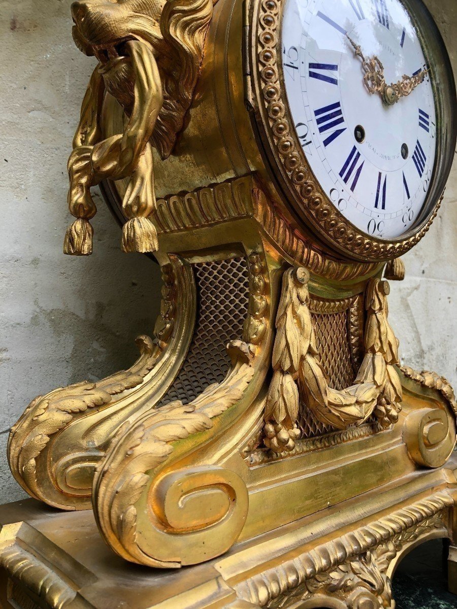 Grand Garniture De Cheminée De Style Lxvi En Bronze Doré Paris, 19e Siècle.-photo-4