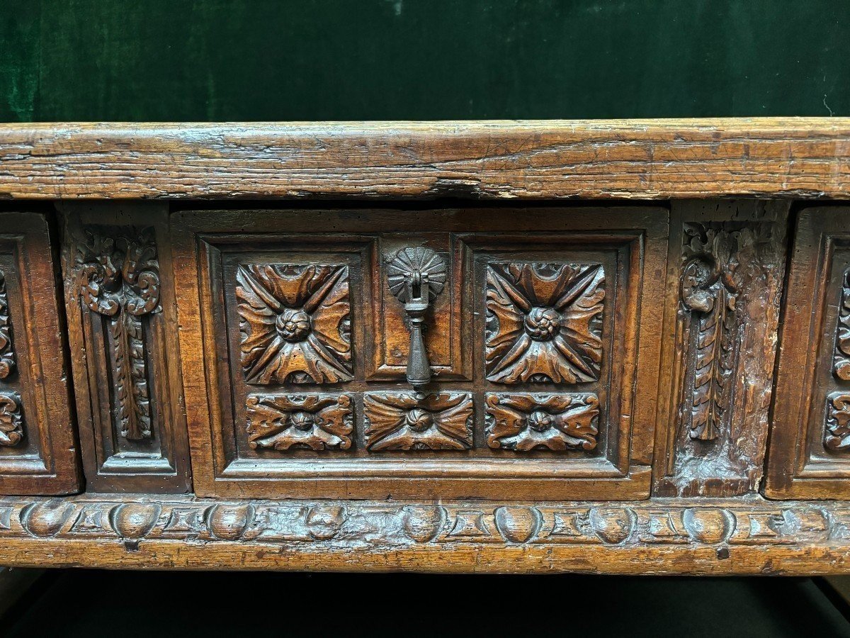 Beautiful 17th-century Spanish Chestnut Wood Table (180 Cm).-photo-5