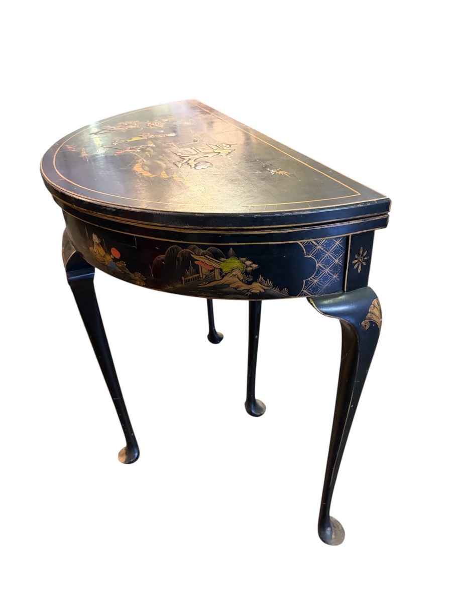 Queen Anne-style Chinoiserie Game Table, Circa 1920-photo-2