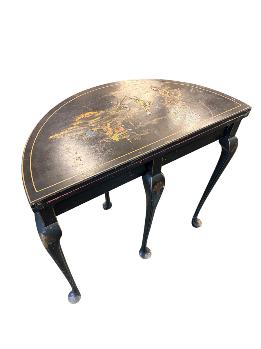 Queen Anne-style Chinoiserie Game Table, Circa 1920-photo-2