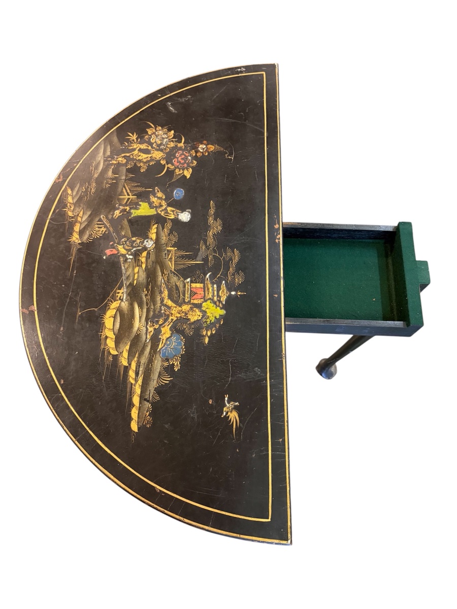 Queen Anne-style Chinoiserie Game Table, Circa 1920-photo-4