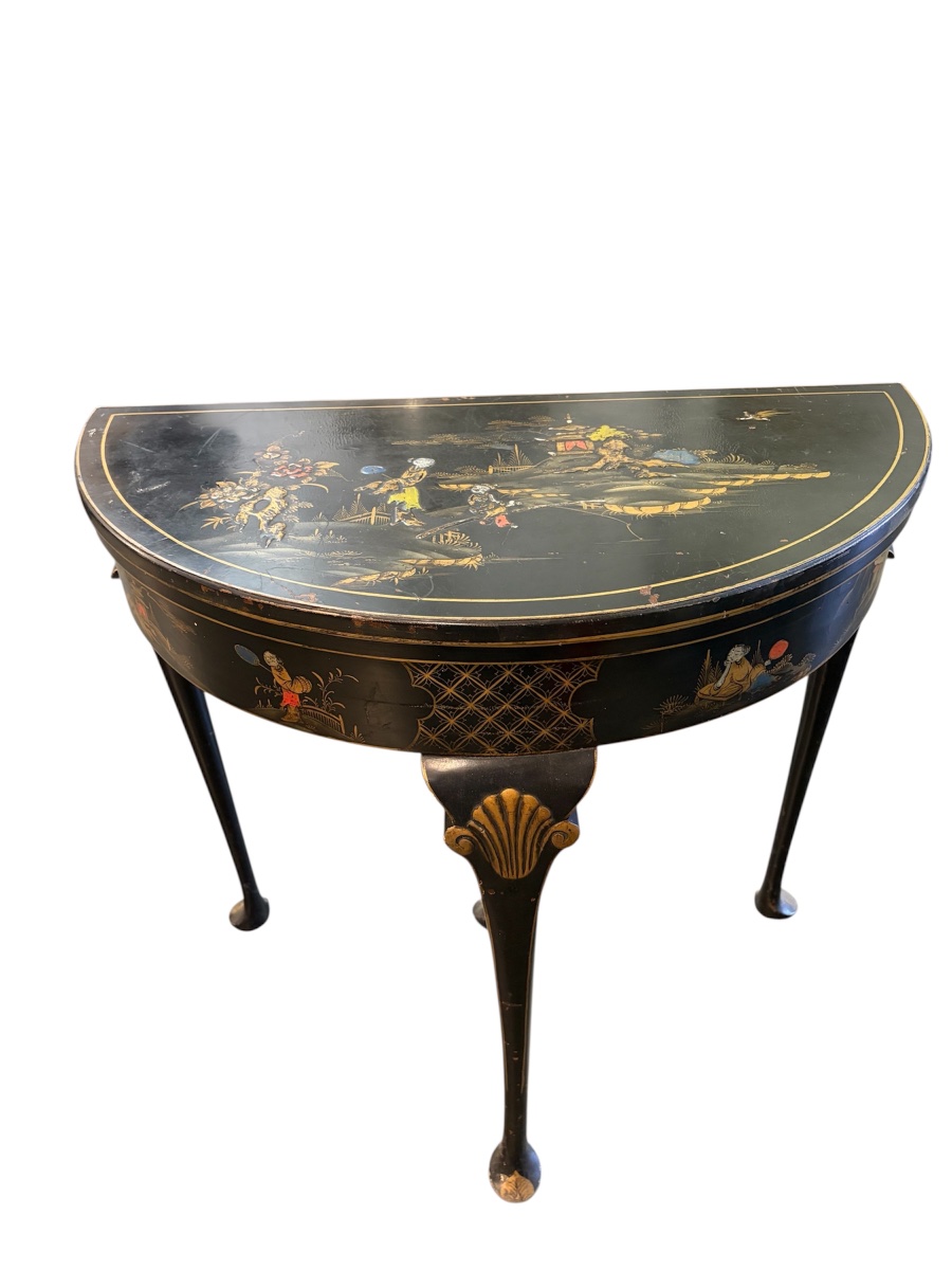 Queen Anne-style Chinoiserie Game Table, Circa 1920-photo-6