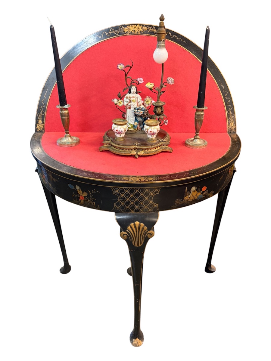 Queen Anne-style Chinoiserie Game Table, Circa 1920