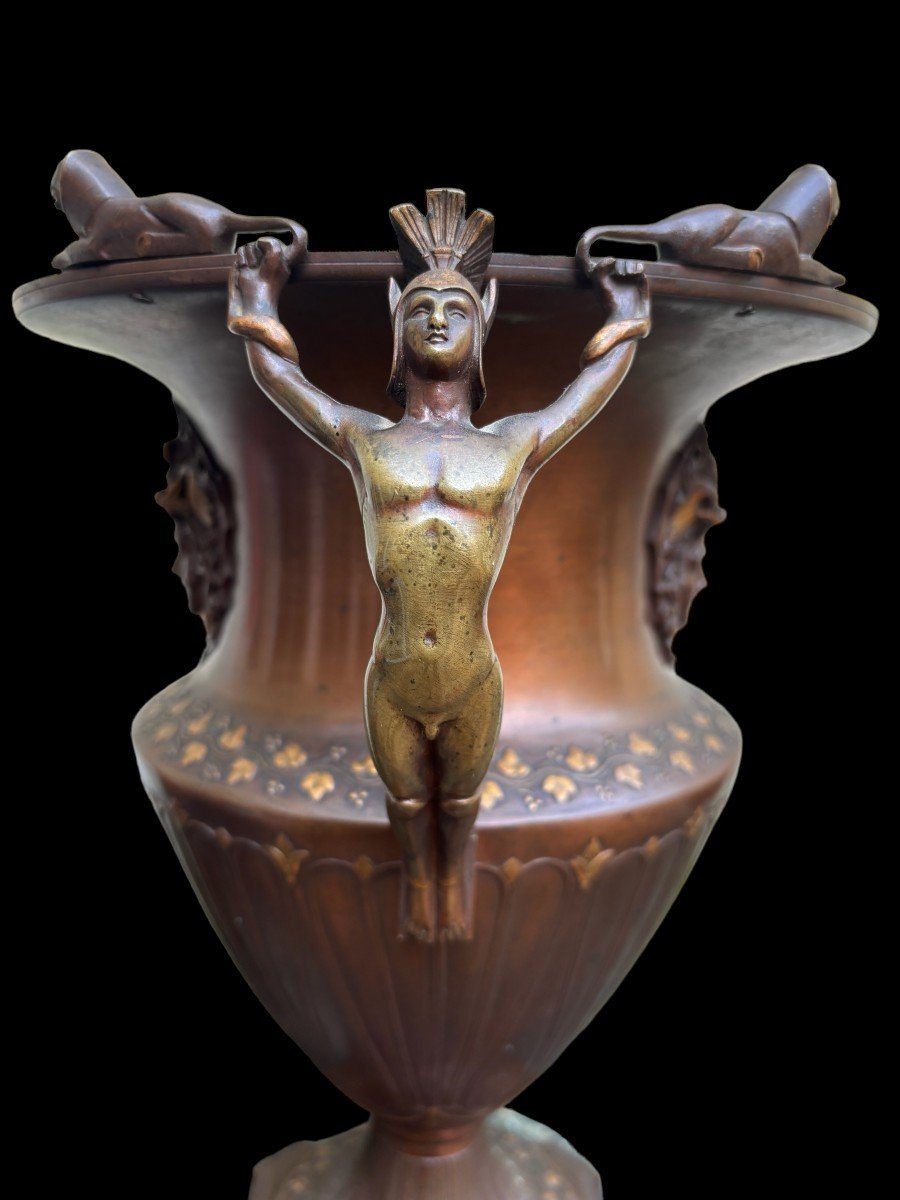 Vase Spécial / Rafraîchisseur De Champagne En Bronze 1880-1900-photo-2