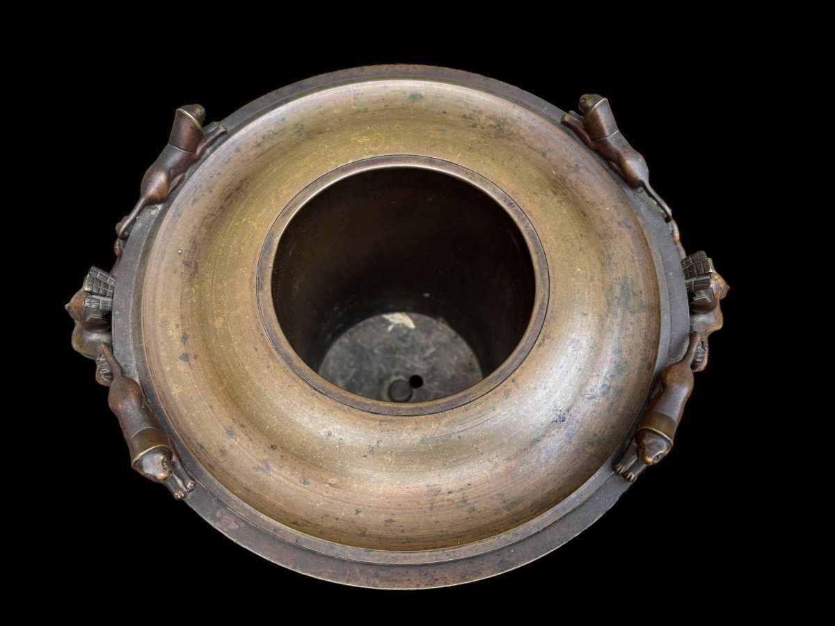 Vase Spécial / Rafraîchisseur De Champagne En Bronze 1880-1900-photo-4