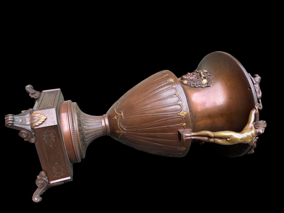 Vase Spécial / Rafraîchisseur De Champagne En Bronze 1880-1900-photo-6