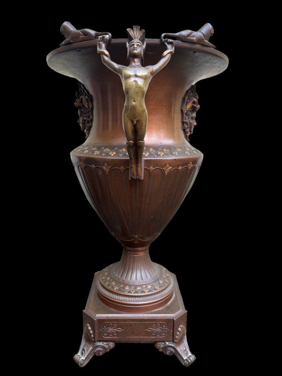 Vase Spécial / Rafraîchisseur De Champagne En Bronze 1880-1900