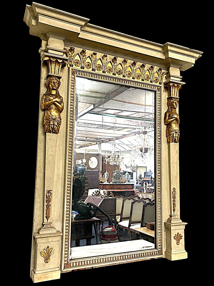 Large Empire-style Console Table With Mirror, 1800–1820 (282.5 Cm)-photo-1