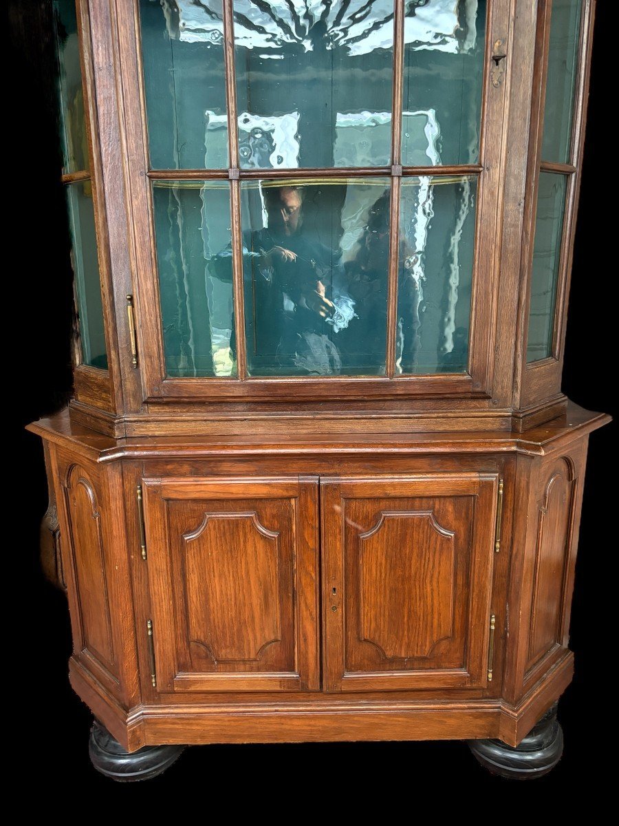 Belle Vitrine De Château En Chêne Du 18ème Siècle.-photo-2