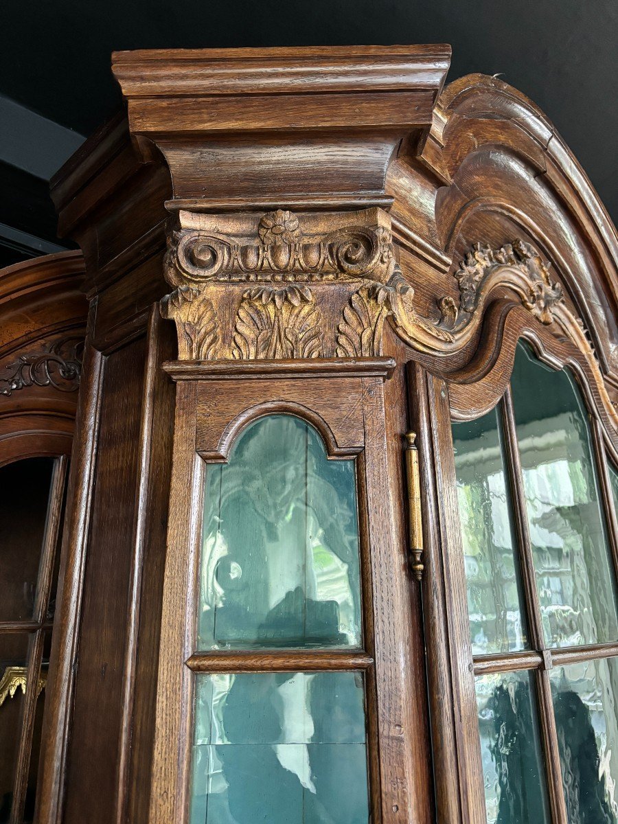 Belle Vitrine De Château En Chêne Du 18ème Siècle.-photo-3