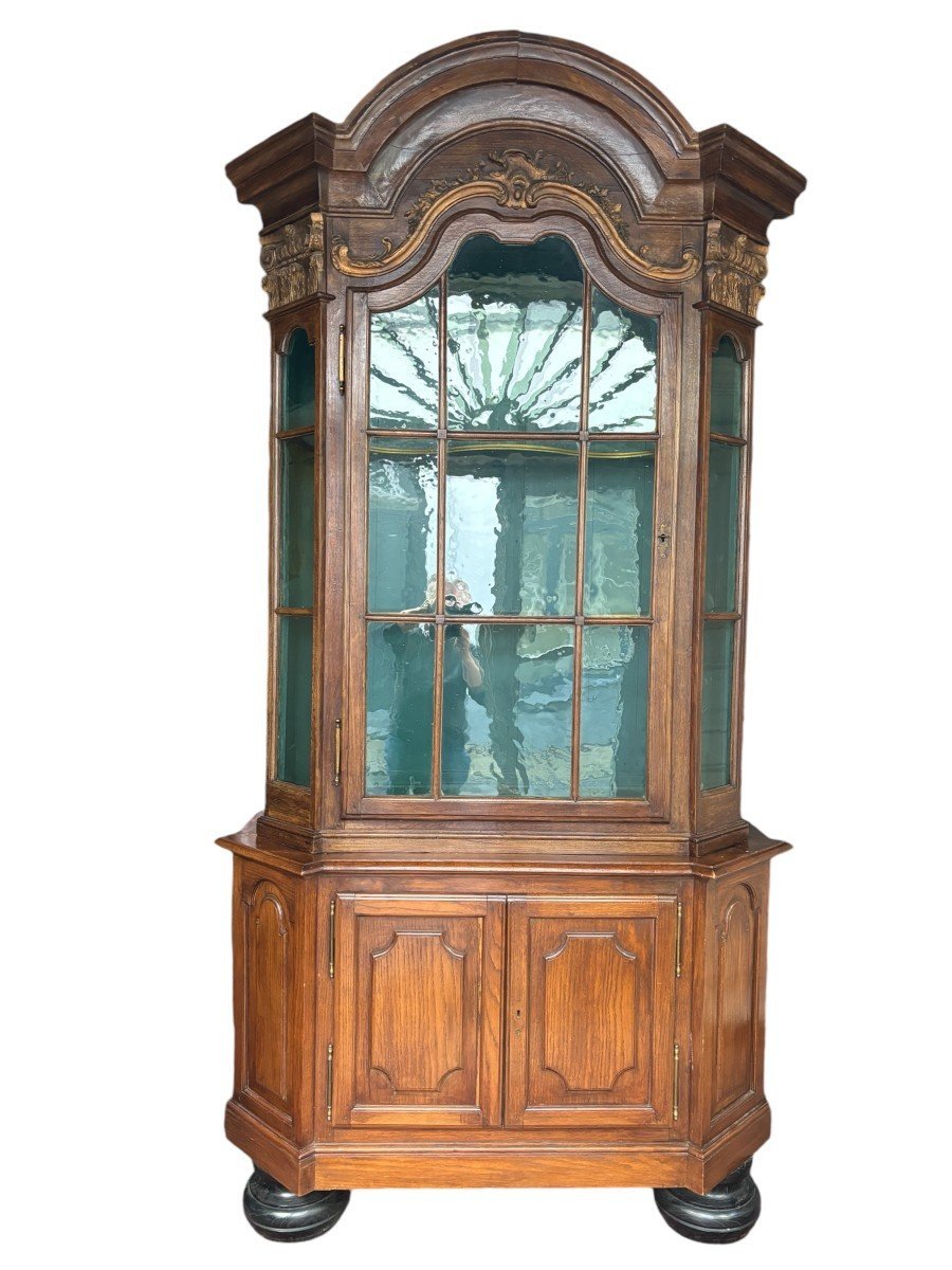 Belle Vitrine De Château En Chêne Du 18ème Siècle.-photo-7