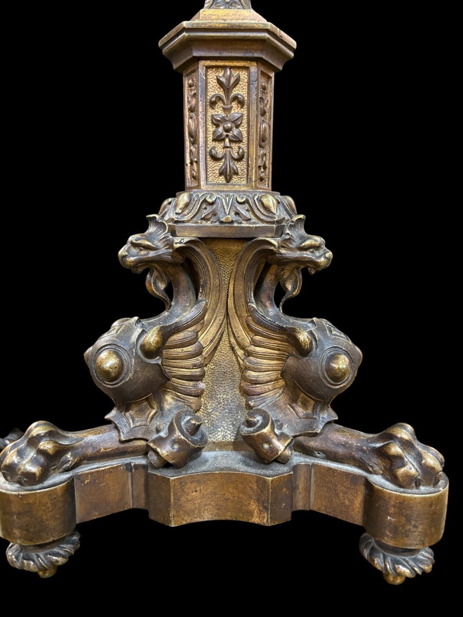 Garniture de cheminée romantique en bronze Napoléon III-photo-3