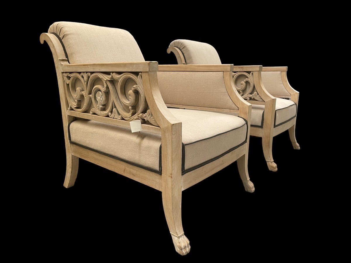 Pair Of Signed Danish Designer Armchairs From The 1940s.-photo-2